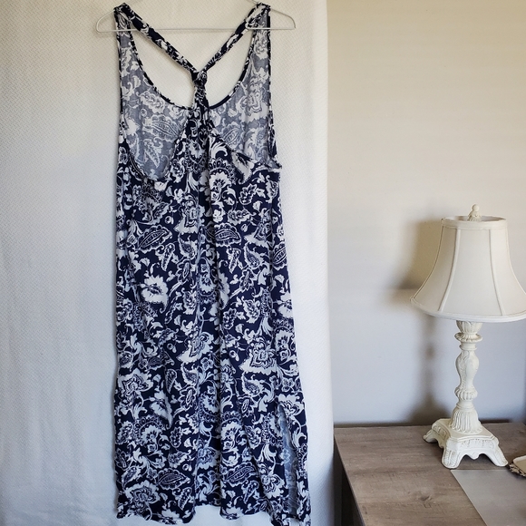 Lauren Ralph Lauren Beach Cover Up Cotton Size 2X Navy White - Picture 7 of 10